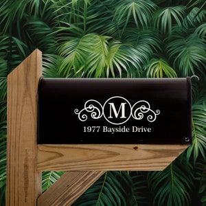 Personalized Mailbox Decal - Monogram and Address Decal - Mailbox Vinyl Decals