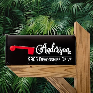 Personalized Mailbox Decal - Last Name and Address Decal - Mailbox Vinyl Decals