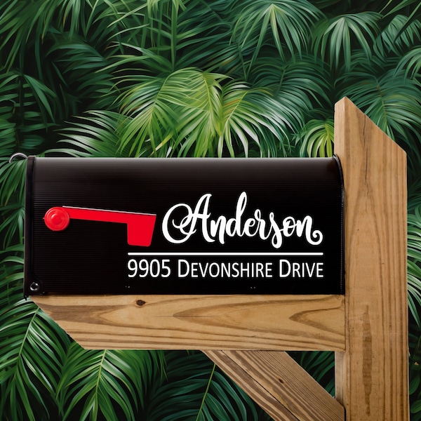 Personalized Mailbox Decal - Last Name and Address Decal - Mailbox Vinyl Decals