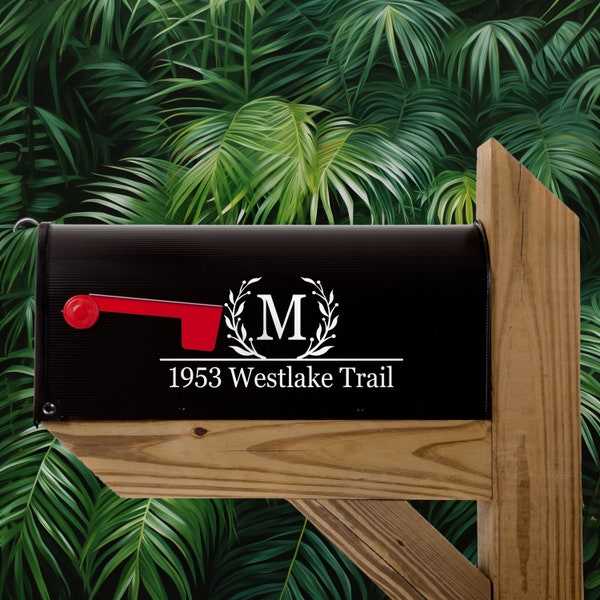 Personalized Mailbox Decal - Monogram and Address Decal - Mailbox Vinyl Decals