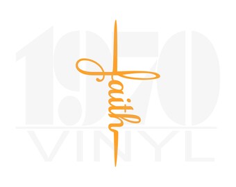 Vinyl Faith Cross Shape Decal
