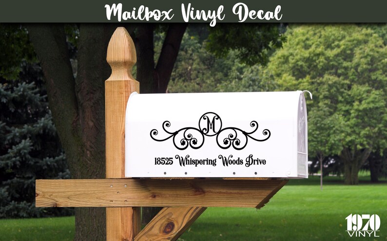 Download Home Living Mailboxes Mailbox Vinyl Decals Personalized Monogram Mailbox Decal Monogram And Address Decal
