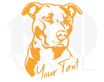Personalized Pit Bull Vinyl Decal: Custom Dog Name