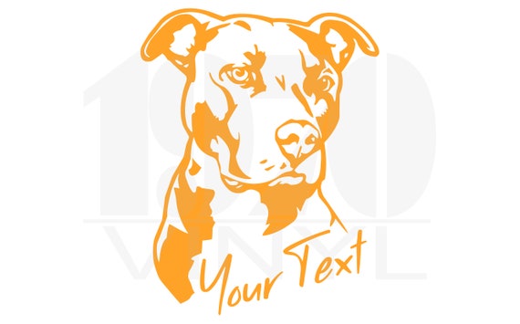Personalized Pit Bull Vinyl Decal: Custom Dog Name