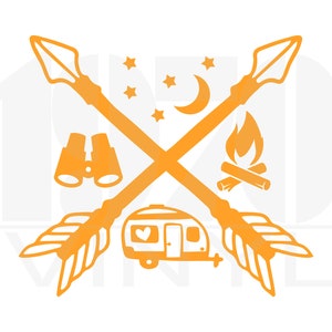 Camping Arrow Vinyl Decal: RV Camper Window Sticker