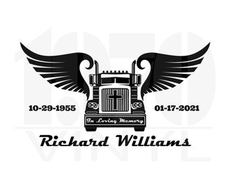 In Loving Memory Decal - Truck Driver Memorial Vinyl Decal - Window Decal - Car Truck Decal - Trucker Memorial - Custom - Personalized