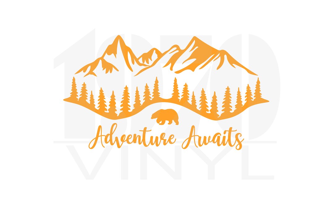 Adventure Awaits Vinyl Decal Mountains Decal Window Decal - Etsy