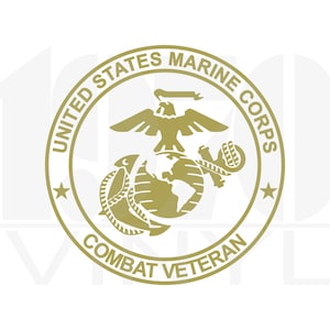 United States Marine Corps Combat Veteran Vinyl Decal - Semper Fi - Always Faithful - Officially Licensed USMC Hobbyist #22099