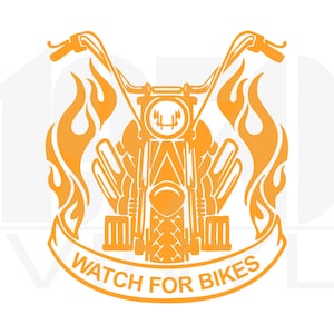 Watch For Bikes Vinyl Decal - Window Decal - Car Truck Decal - Biker Decal - Motorcycle Awareness