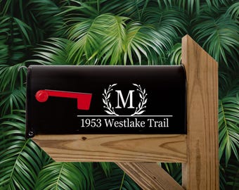 Personalized Mailbox Decal: Monogram and Address Vinyl