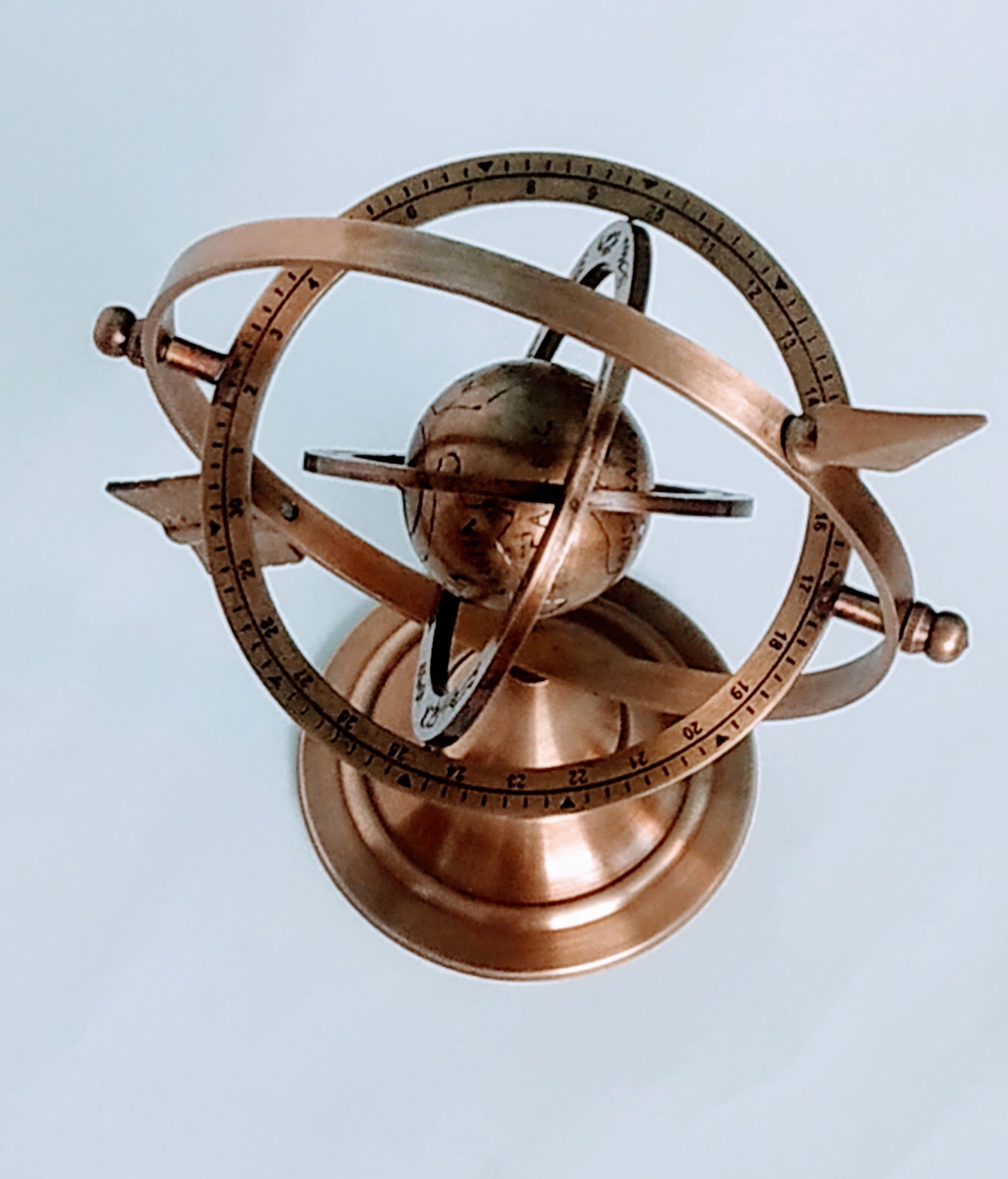 Antique Brass Armillary Sphere With Sundial Arrow Nautical Etsy UK