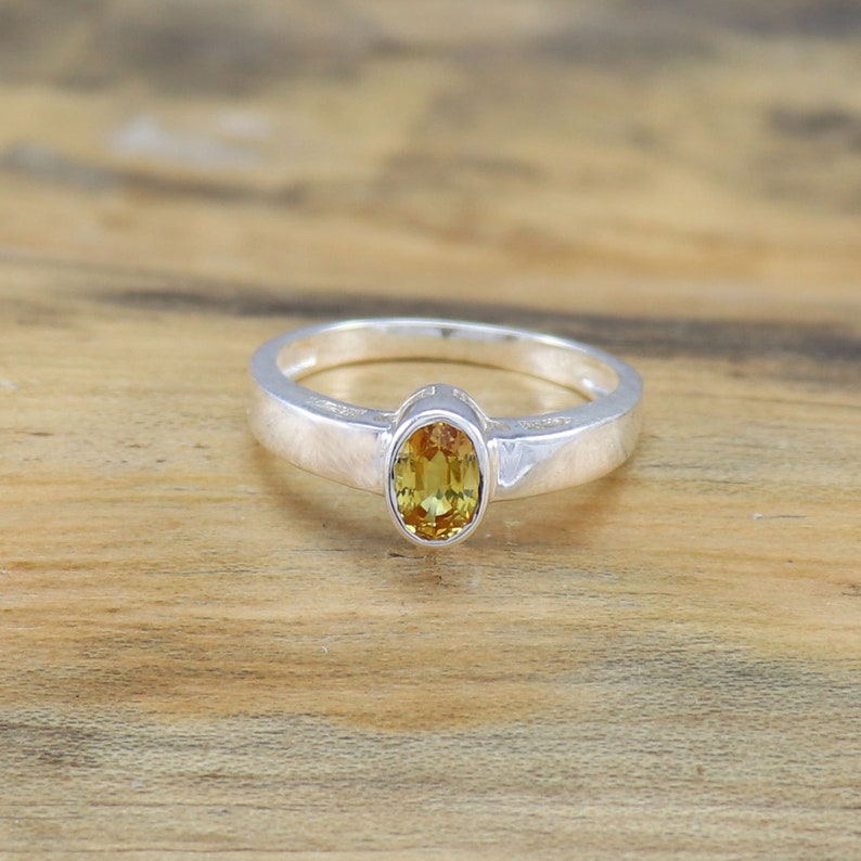 Girf Ring For Girls Size 3 to 15 925 Sterling Silver Ring Natural Gemstone Ring Natural Yellow Sapphire Ring Propose Ring Wedding Ring