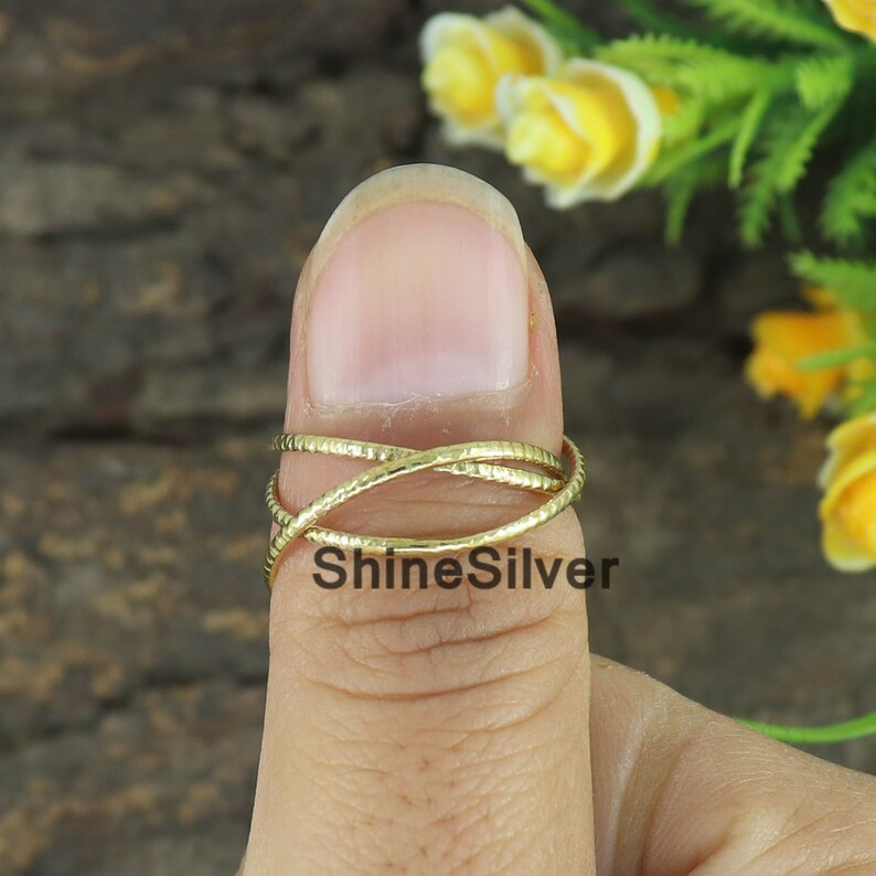 Sterling Silver Triple Interlocking Ring: Handmade Brass Band - Etsy