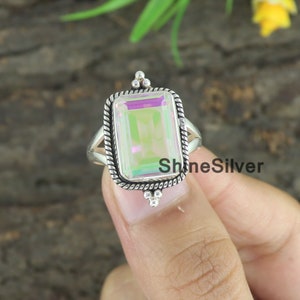 Angel Aura Quartz  Ring, Gemstone Ring, 925 Sterling Silver Ring, Ring for Women, Handmade Ring, Engagement Ring, Boho Ring, Promise Ring