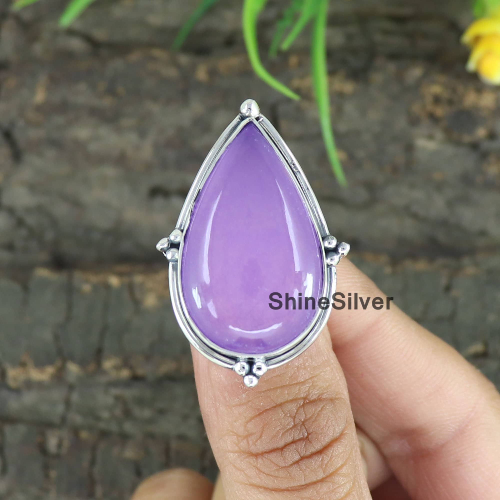 ラベンダー翡翠の指輪 - Etsy 日本