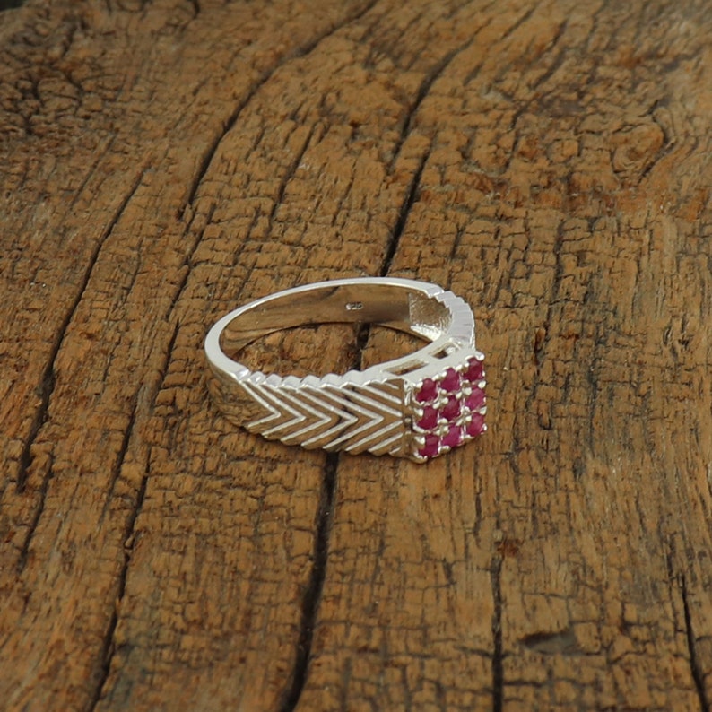 Man Anniversary Purpose Gift Size 3 to 15 Natural Ruby Ring 925 Solid Silver Designer Ring Ruby Gemstone Ring July Birthstone Man/'s Ring