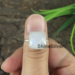 Rainbow Moonstone  Ring, Gemstone Ring, 925 Sterling Silver Ring, Statement Ring, Ring for Women, Promise Ring , Handmade Gift Jewelry,