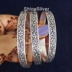 Silver Boho Bangles, Set Of 3 Bangles, Oxidized Silver Bangles, Set Of Bangles, West Indian Silver Bangles, Handmade Bangles, Gift For Her