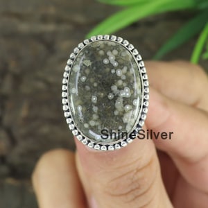 Ocean Jasper Ring, Gemstone Ring, 925 Sterling Silver Ring, Statement Ring, Ring for Women, Promise Ring, Handmade Ring, Gift For Her Ring