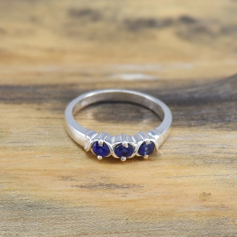 Hug and Kisses XOXO Ring 925 Sterling Silver Ring Natural Blue Sapphire Ring Anniversary Ring Size 3 to 15 Handmade Silver Ring