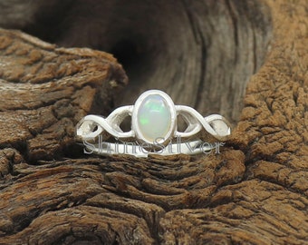 Natural Opal Ring, Sterling Silver Ring, Rings for Women, Gift For Her, Women Ring, Ring for Girls, Gifts for Mom,  Ethiopian Opal Ring