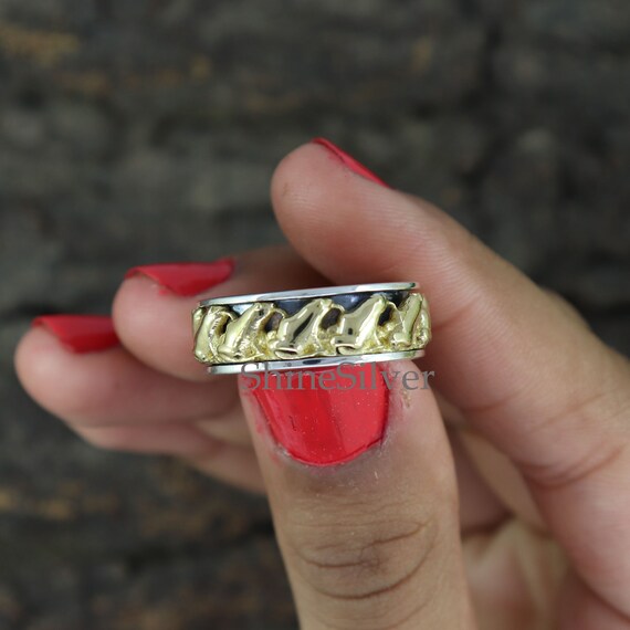 Frog Spinner Ring, Animal Silver Ring, Sterling Silver Spinner