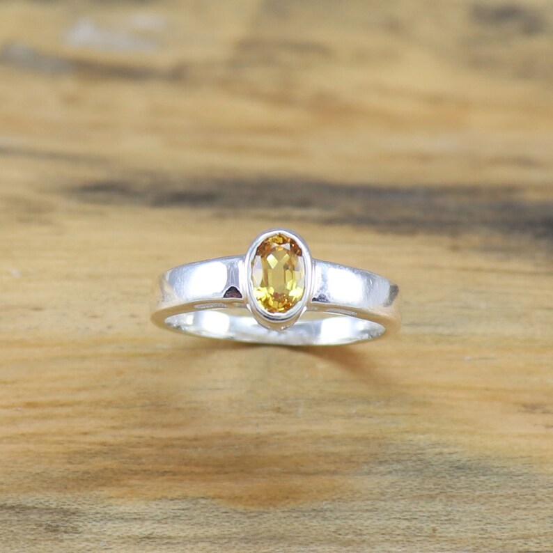 Girf Ring For Girls Size 3 to 15 925 Sterling Silver Ring Natural Gemstone Ring Natural Yellow Sapphire Ring Propose Ring Wedding Ring