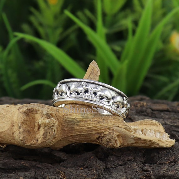 Rat Spinner Ring: Sterling Silver Animal Meditation Ring