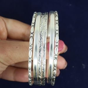 Silver Bangle, West Indian Silver Bangles, Engagement Bangle, Set Of 6 Bangles, Wedding Jewelry, Silver Bangle Jewelry, Boho Gift Jewelry