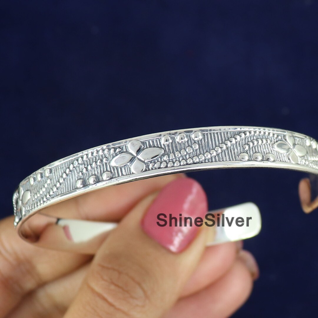 Sterling Silver Bangles, Thick West Indian Bangles