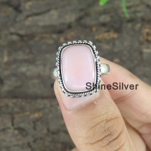 Pink Opal  Ring, Gemstone Ring, 925 Sterling Silver Ring, Statement Ring, Ring for Women, Promise Ring ,Handmade Ring, Engagement Gift Ring