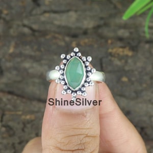 Chrysoprase Ring, Gemstone Ring, 925 Sterling Silver Ring, Statement Ring, Anniversary Ring, Boho Ring,Ring for Women,  Engagement Gift Ring