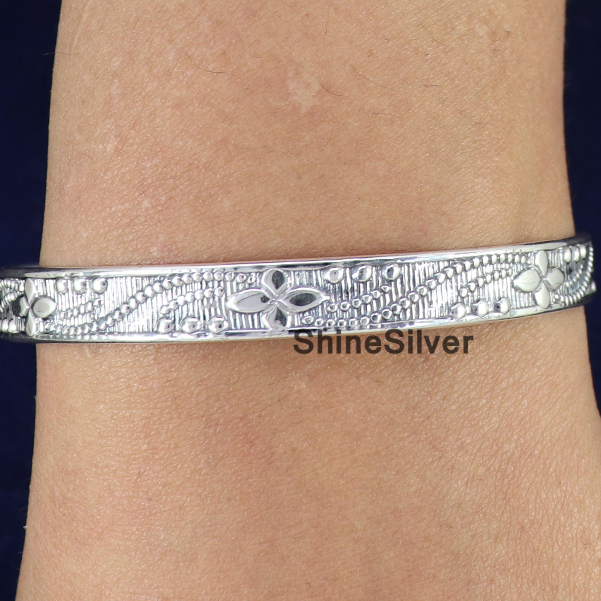 Sterling Silver Bangles, Thick West Indian Bangles