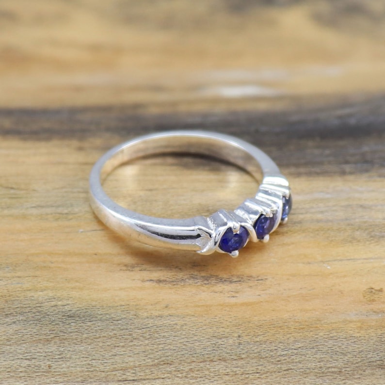 Hug and Kisses XOXO Ring 925 Sterling Silver Ring Natural Blue Sapphire Ring Anniversary Ring Size 3 to 15 Handmade Silver Ring