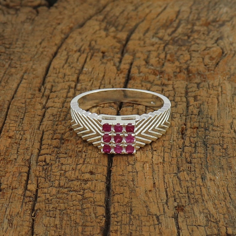 Man Anniversary Purpose Gift Size 3 to 15 Natural Ruby Ring 925 Solid Silver Designer Ring Ruby Gemstone Ring July Birthstone Man/'s Ring