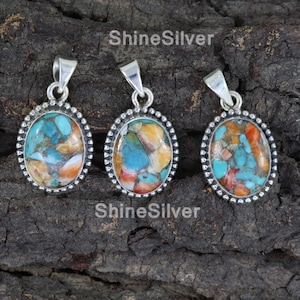 Oyster Turquoise Pendant, 925 Silver Pendant, Turquoise Pendant, Copper Turquoise Pendant, Women Jewelry, Pendant For Women, Gift For Her
