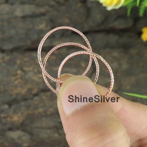 Copper Triple Interlocking Ring, Three Band  Ring, Thin Interlocking Ring, Handmade Ring, Copper Band Ring, Trinity Roller Band Ring