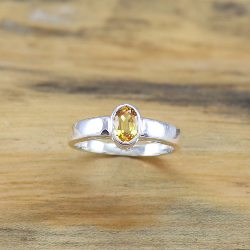 Girf Ring For Girls Size 3 to 15 925 Sterling Silver Ring Natural Gemstone Ring Natural Yellow Sapphire Ring Propose Ring Wedding Ring
