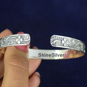 Thick West Indian Bangles, Sterling Silver Bangles, Adjustable Bangles for women, Silver Boho bangles, West Indian Silver Bangles Jewelry