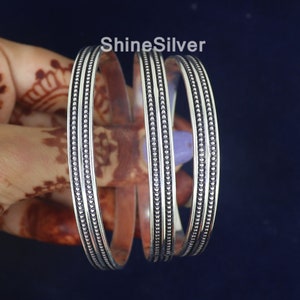 Silver Bangles, Set Of 3 Bangles, Oxidized Silver Bangles, Set Of Bangles, West Indian Silver Bangles, Handmade Bangles , Anniversary Gift