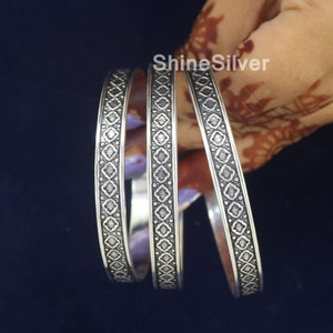 Oxidized Silver Bangle, West Indian Silver Bangles, Set Of 3 Bangles, Set Of Bangles, West Indian Silver Bangles, Handmade Bangles for women