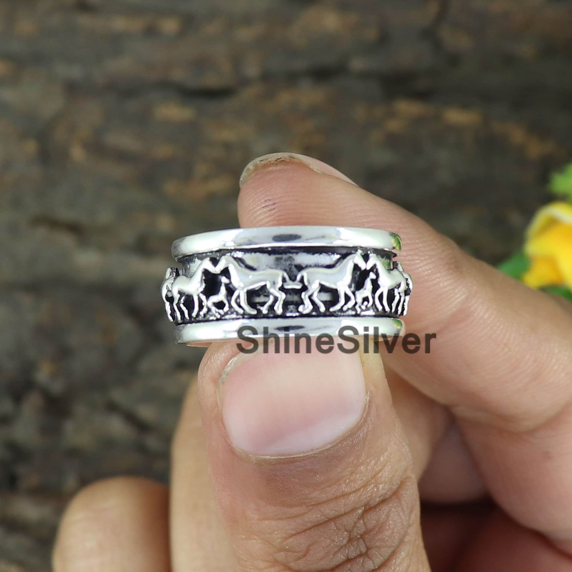 Silver Horse Ring - Etsy