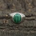 Natural Malachite Ring, Handmade Silver Ring, Sterling Silver Ring, Scorpio Birthstone, Mens Signet Ring, Malachite Signet Ring, Mens Ring 