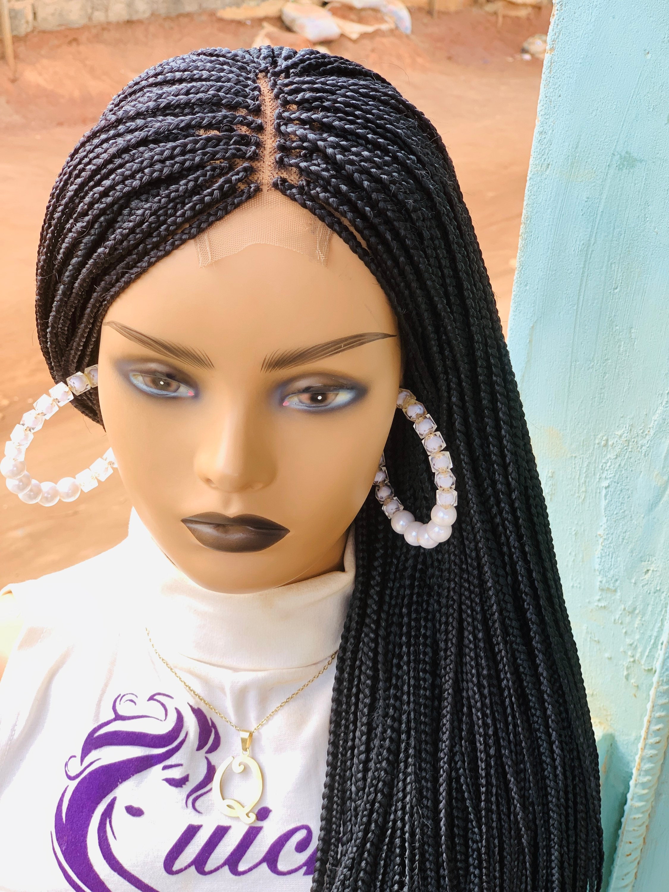 Ready to ship Micro Braids Wig, Hair Extension, Braided Wig, Braided Synthetic Hair, Human Hair, box braids, Braided Hair Piece, ponytail,