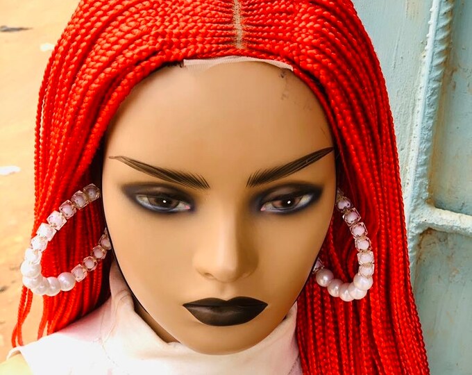 Little Mermaid Yarn Costume Wig Red Yarn Wig Mermaid Crown Hair