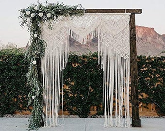 Handmade Macrame Wall Hanging-Macrame Headboard-Handmade Art-Woven Hanging-Macrame Wedding Backdrop-Macrame Curtain