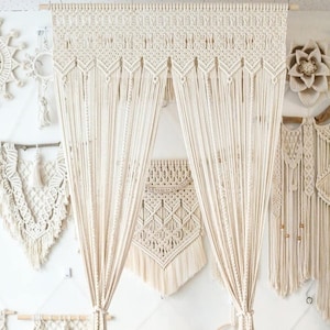 Handmade Macrame Crochet Curtain Bohemian/Boho Decoration Wall Tapestry Party Accent Backdrop Wedding Wall HanginG