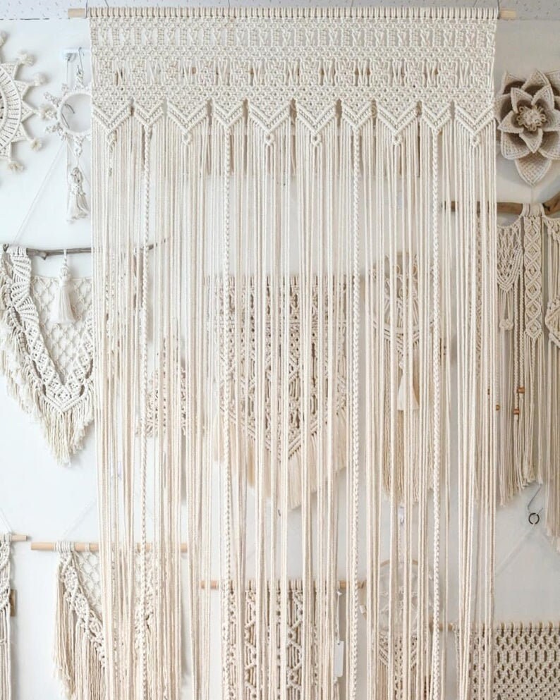 Handmade Macrame Crochet Curtain Bohemian/boho Decoration Wall Etsy UK