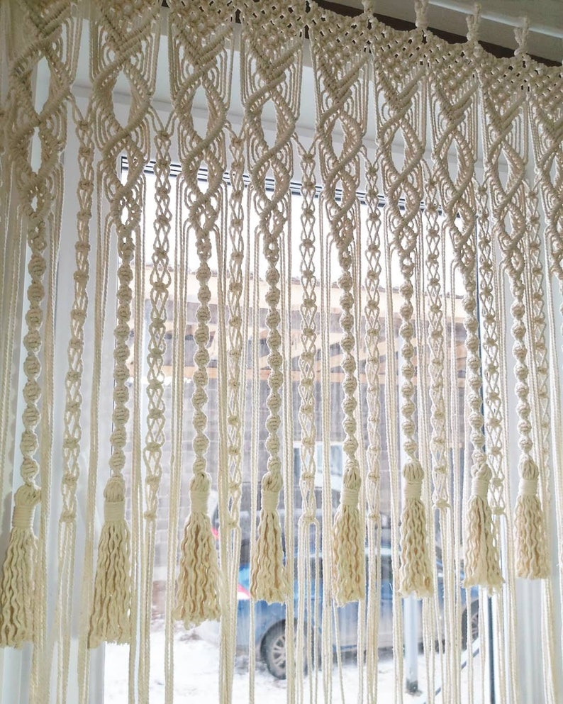 New Pattern 2021 Macrame Curtains Shower Curtains Macrame Etsy