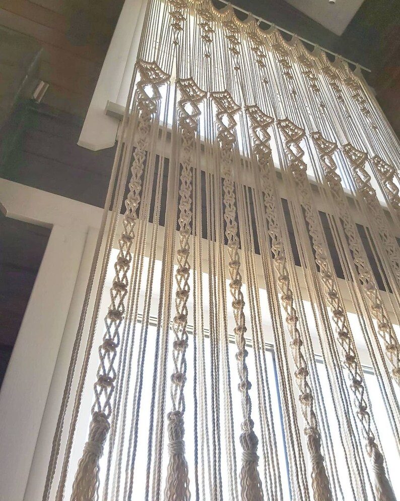 New Trend 2021 Macrame Curtains Shower Curtains Macrame Fabric Etsy